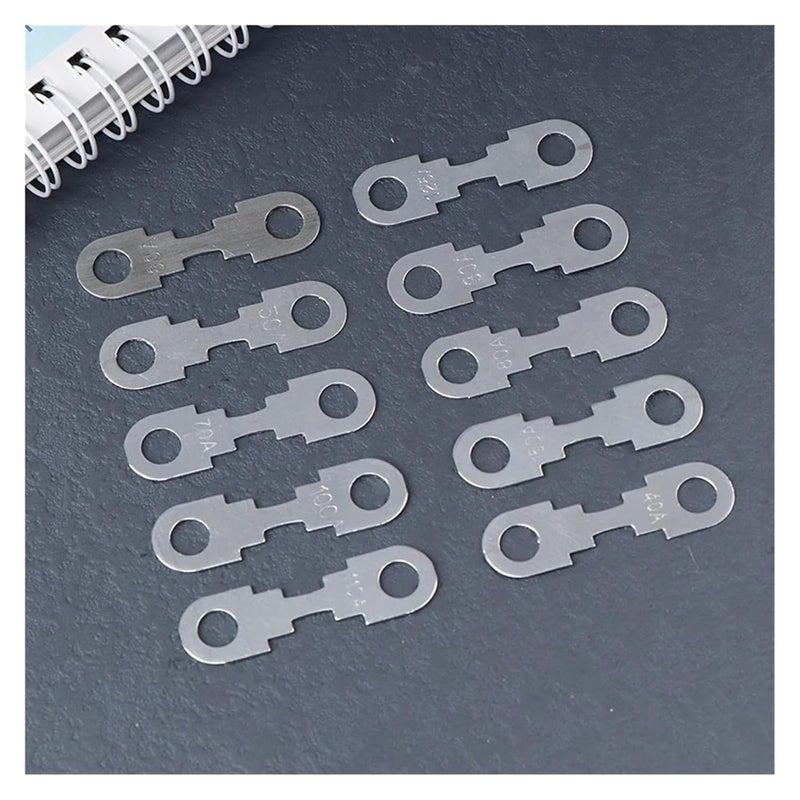 100A 10Pcs 30A To 150A 32VDC Automotive Flat Zinc Fuse Sheet For Car Round Hole Insert - Image 3